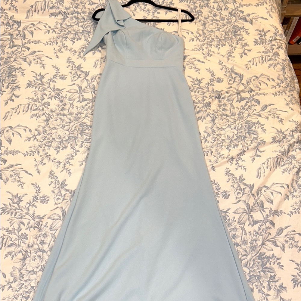 Elegant Blue One-Shoulder Dress